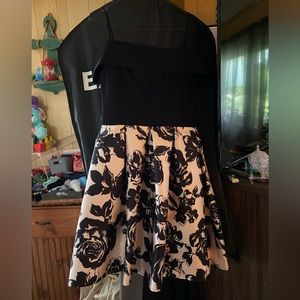 Beige and Black Homecomimg dress